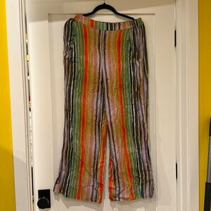 Bl^nk Bl-nk London Anthropologie Balbina Pants Viscose Striped Wide Leg $144